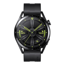Huawei Watch GT 3 Active 46mm Stainless Steel Case & Silicone Strap Black