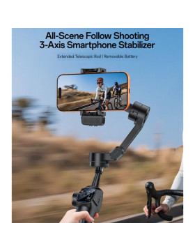 Τηλεσκοπικό Γκιμπάλ 3 αξόνων με ράβδο για selfie (Μαύρο)