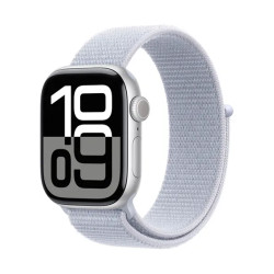 Apple Watch Series 10 GPS 46mm Silver Aluminium Case with Blue Cloud Sport Loop