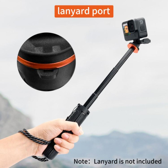 Βάση στήριξης με τρίποδο και ράβδο για selfie για κάμερα δράσης συμβατή με GoPro (Μαύρο) 