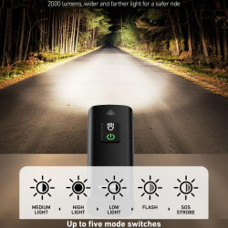 Επαναφορτιζόμενος φακός ποδηλάτου μεγάλης χωρητικότητας για νυχτερινή οδήγηση