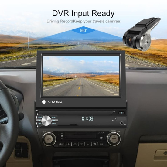 Οθόνη Αυτοκινήτου Android 1-DIN Αναδιπλούμενη (Flip-Out) 7" με Bluetooth, GPS Navigation & Κάμερα Οπισθοπορείας