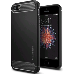 Spigen Θήκη Rugged Armor iPhone 5/5S/SE Tough - Black (041CS20167)