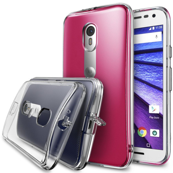 Ringke (Fusion) Διάφανη Θήκη Motorola Moto G 3rd Gen PC με TPU Bumper + Screen Protector (RFMT001)