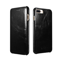 iCarer Vintage Series Side-Open Δερμάτινη Θήκη iPhone 8 Plus / iPhone 7 Plus - Black (RIP7002BL)