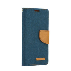 Θήκη Canvas Book Lenovo A1000 - Πορτοφόλι (9418) - Μπλέ/Καφέ - OEM