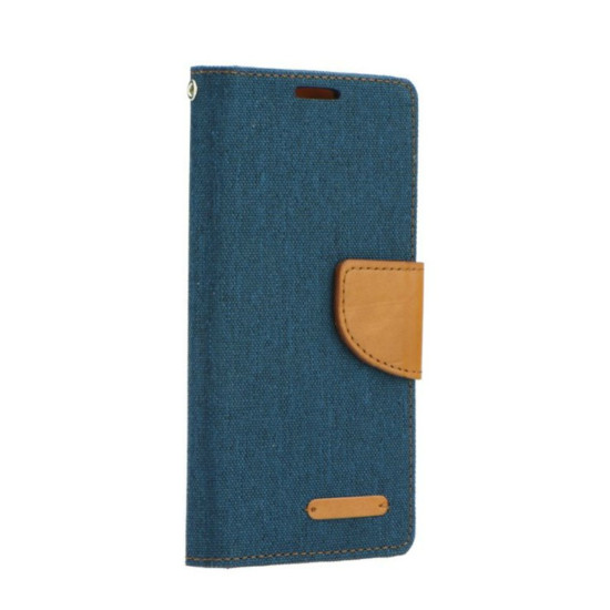 Θήκη Canvas Book Lenovo A1000 - Πορτοφόλι (9418) - Μπλέ/Καφέ - OEM