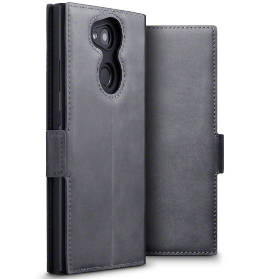 Terrapin Low Profile Δερμάτινη Θήκη - Πορτοφόλι Sony Xperia L2  - Grey (117-005-601)
