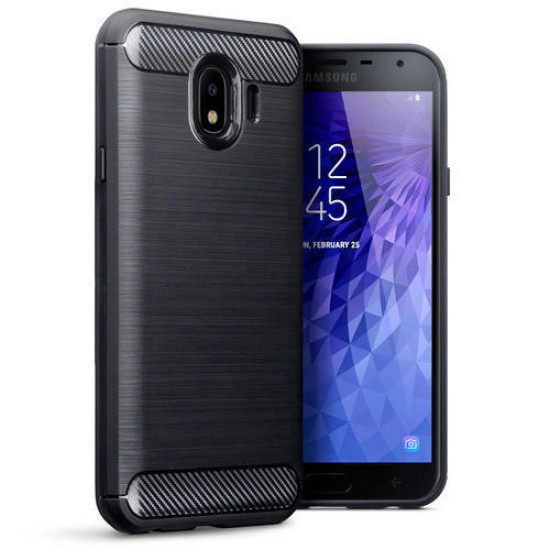 Terrapin Θήκη Σιλικόνης Carbon Fibre Design Samsung Galaxy J4 2018 - Black (118-002-710)