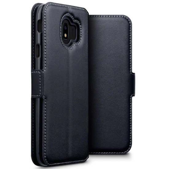 Terrapin Low Profile Δερμάτινη Θήκη - Πορτοφόλι Samsung Galaxy J4 2018 - Black (117-002a-075)
