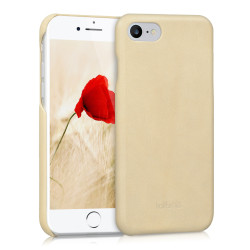 Kalibri Σκληρή Δερμάτινη Θήκη Apple iPhone SE 2022 / 2020 / 8 / 7 - Beige (39345.11)