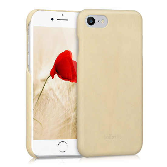 Kalibri Σκληρή Δερμάτινη Θήκη Apple iPhone SE 2022 / 2020 / 8 / 7 - Beige (39345.11)