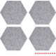 Navaris Hexagon Felt Memo Boards - Σετ με 4 Πλαίσια Ανακοινώσεων και Πινέζες - Light Grey (44328.25)