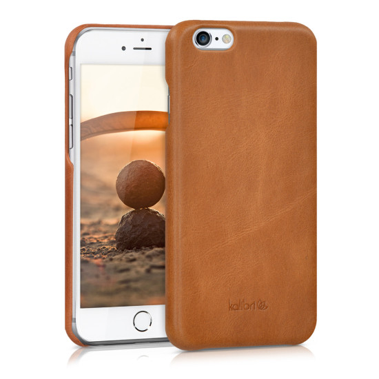 Kalibri Σκληρή Δερμάτινη Θήκη iPhone 6 / 6S - Cognac (38961.83)