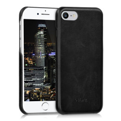 Kalibri Σκληρή Δερμάτινη Θήκη Apple iPhone SE 2022 / 2020 / 8 / 7 - Black (39345.01)