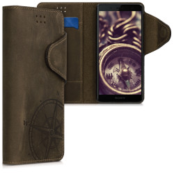 Kalibri Δερμάτινη Θήκη - Πορτοφόλι Sony Xperia XZ2 Compact - Brown (46756.01)