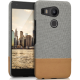 KWmobile Σκληρή Θήκη Canvas & PU Leather - LG Nexus 5X - Light Grey / Brown (37625.25)