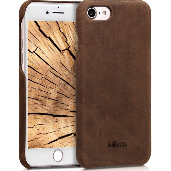 Kalibri Σκληρή Δερμάτινη Θήκη Apple iPhone SE 2022 / 2020 / 8 / 7 - Brown (39345.05)