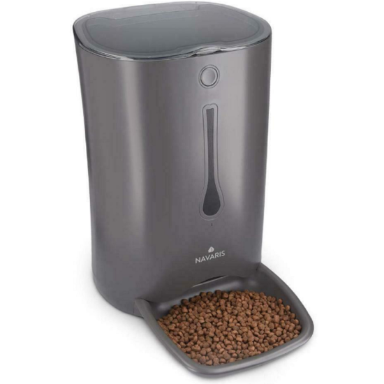 Navaris Automatic Pet Feeder with Timer - Αυτόματη Ταΐστρα Φαγητού με Χρονοδιακόπτη για Κατοικίδιο - 6L - Black (44769.03)