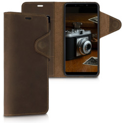 Kalibri Δερμάτινη Suede Θήκη - Πορτοφόλι Samsung Galaxy A9 2018 - Brown (46837.05)