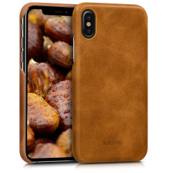 Kalibri Σκληρή Δερμάτινη Θήκη iPhone X - Ανοιχτό καφέ (42516.83)