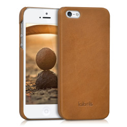 Kalibri Σκληρή Δερμάτινη Θήκη iPhone SE / 5S / 5 - Καφέ (38962.83)