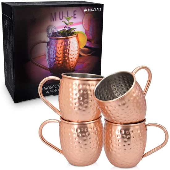Νavaris Moscow Mule - Σετ με 4 Κούπες για Cocktail από Ανοξείδωτο Ατσάλι και Επίστρωση Χαλκού - 500 ml - Copper (46859.01)