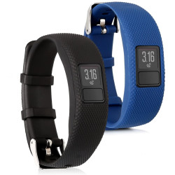 KW Λουράκι Σιλικόνης Garmin Vivofit 4 - 2 Τεμάχια - Black / Dark Blue (44228.01)