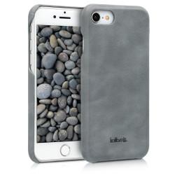 Kalibri Σκληρή Δερμάτινη Θήκη Apple iPhone SE 2022 / 2020 / 8 / 7 - Dark Grey (39345.19)