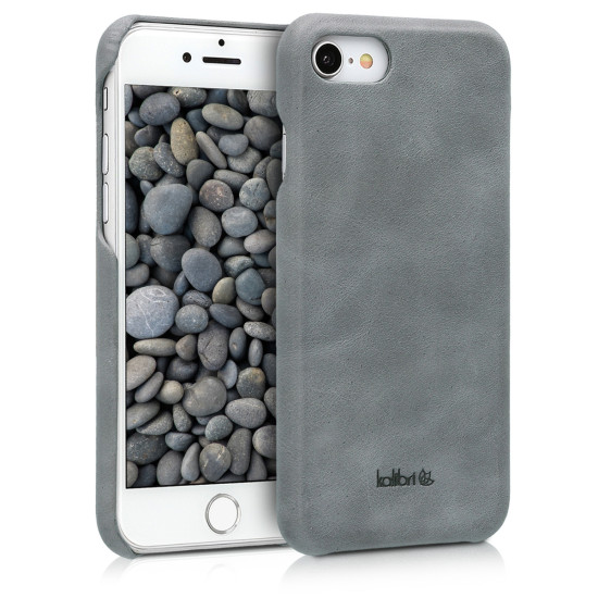 Kalibri Σκληρή Δερμάτινη Θήκη Apple iPhone SE 2022 / 2020 / 8 / 7 - Dark Grey (39345.19)