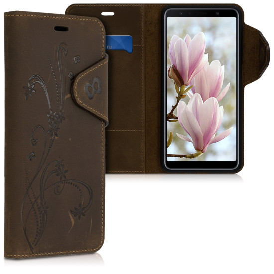 Kalibri Δερμάτινη Suede Θήκη Πορτοφόλι Samsung Galaxy A7 2018 - Brown (47117.03)