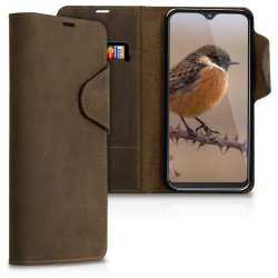 Kalibri Δερμάτινη Suede Θήκη Πορτοφόλι Samsung Galaxy A20e - Brown (48750.05)