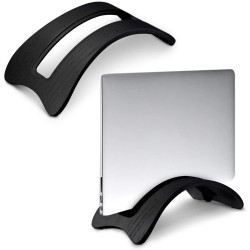 Kalibri Elegant Wooden Laptop Stand - Ξύλινη Βάση για Macbook & 3 Ένθετα Σιλικόνης - Oak Wood / Black (35474.01)