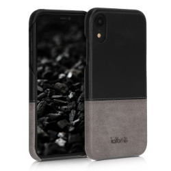 Kalibri Σκληρή Δερμάτινη Θήκη iPhone XR - Black / Grey (48878.01)