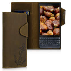 Kalibri Δερμάτινη Suede Θήκη - Πορτοφόλι Blackberry Key2 LE - Brown (47726.02)