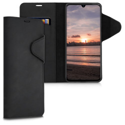 Kalibri Δερμάτινη Suede Θήκη - Πορτοφόλι Samsung Galaxy A70 - Black (48670.01)