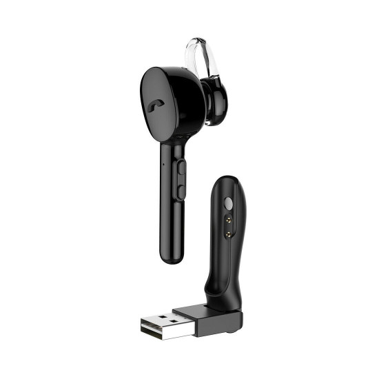 Riversong Bluetooth Earphone Array U - Ασύρματο Ακουστικό V4.1 με Βάση Φόρτισης USB - Black (EA22)