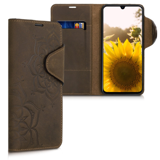 Kalibri Δερμάτινη Suede Θήκη - Πορτοφόλι Samsung Galaxy A70 - Brown (49446.02)