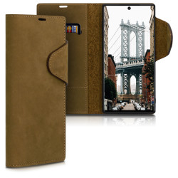 Kalibri Δερμάτινη Suede Θήκη - Πορτοφόλι Samsung Galaxy Note 10 - Brown (49280.05)