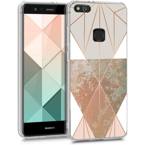 KWmobile Θήκη Σιλικόνης IMD Design - Huawei P10 Lite - Beige / Rose Gold / White (41375.54)