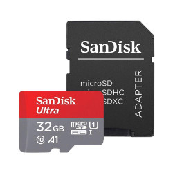 SanDisk Κάρτα Μνήμης Ultra microSDHC 32GB Class 10 98MB/s UHS-I Με Αντάπτορα - Grey / Red (SDSQUAR-032G-GN6MA)