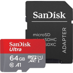 SanDisk Κάρτα Μνήμης Ultra microSDHC 64GB Class 10 100MB/s UHS-I Με Αντάπτορα - Grey / Red (SDSQUAR-064G-GN6MA)