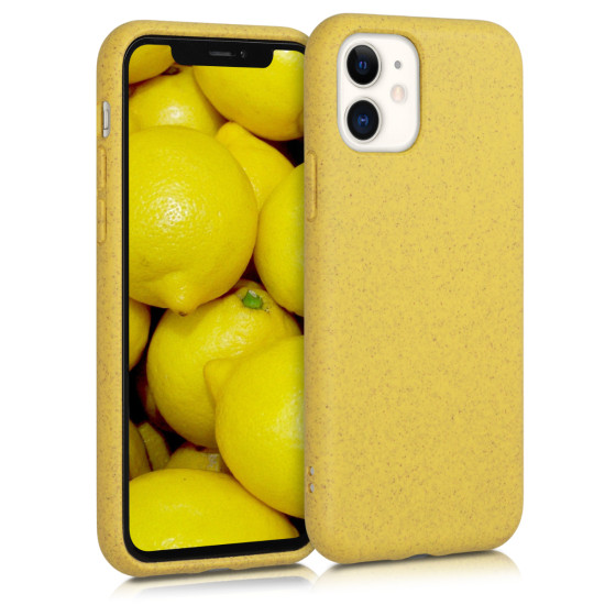 Kalibri Θήκη Σιλικόνης & Eco-Friendly Natural Wheat Straw Apple iPhone 11 - Yellow (50317.06)