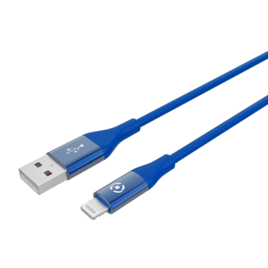 Celly Color Data Cable - Καλώδιο Φόρτισης και Μεταφοράς Δεδομένων USB-A σε Lightning - 150cm - 2.4A - Blue (USBLIGHTCOLORBL)