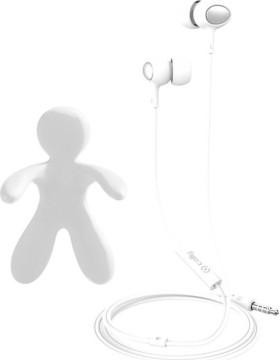 Celly Cesare & Augusto Car Freshner Bundle / Stereo Earphones - Σετ Handsfree Ακουστικά / Αρωματικό Αυτοκινήτου - White (CESAREAUGUSTOWH)