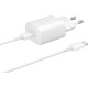 Official Samsung Φορτιστής Ταξιδιού Type - C σε Type - C με Καλώδιο Fast Charge - 100cm - 25W - White (EP-TA800XWEGWW)
