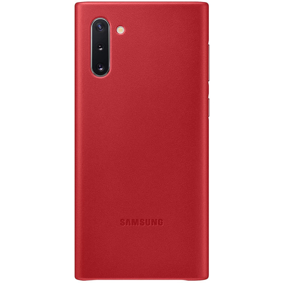 Official Samsung Leather Cover - Δερμάτινη Θήκη Samsung Galaxy Note 10 - Red (EF-VN970LREGWW)
