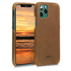 Kalibri Σκληρή Δερμάτινη Θήκη iPhone 11 Pro - Smooth Genuine Leather Hard Case - Light Brown (49736.24)