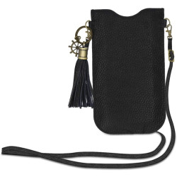 Kalibri Universal Δερμάτινη Θήκη έως 6.1" με Λουράκι Λαιμού - Black (51661.01)