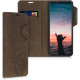 Kalibri Δερμάτινη Suede Θήκη Πορτοφόλι Sony Xperia 10 II - Navigational Compass / Brown (51968.01)